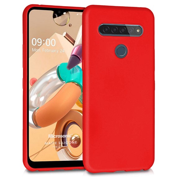 Microsonic Matte Silicone LG K41S Kılıf Kırmızı 1