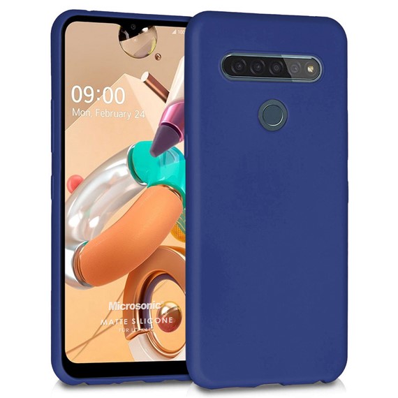 Microsonic Matte Silicone LG K41S Kılıf Lacivert 1