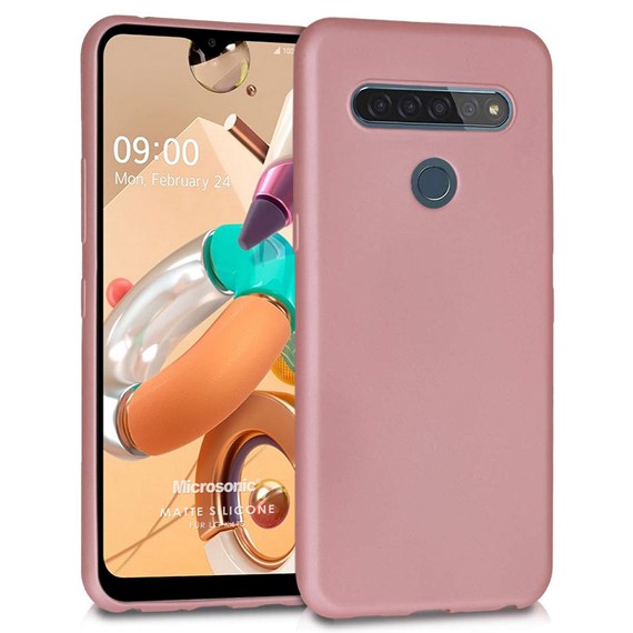 Microsonic Matte Silicone LG K41S Kılıf Rose Gold 1