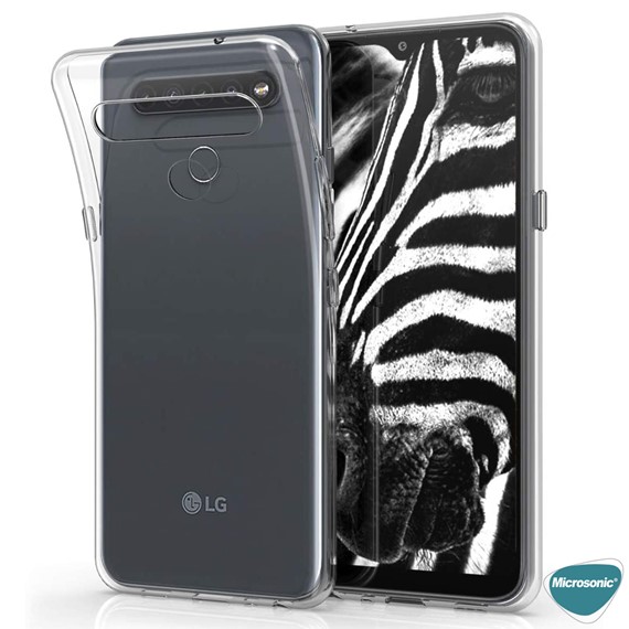 Microsonic LG K41S Kılıf Transparent Soft Beyaz 5