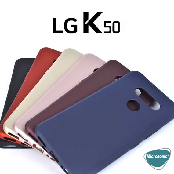 Microsonic Matte Silicone LG K50 Kılıf Mavi 5