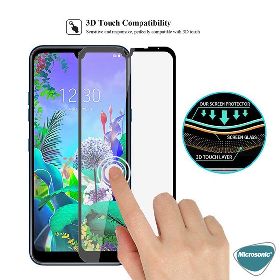 Microsonic LG K50 Tam Kaplayan Temperli Cam Ekran Koruyucu Siyah 3