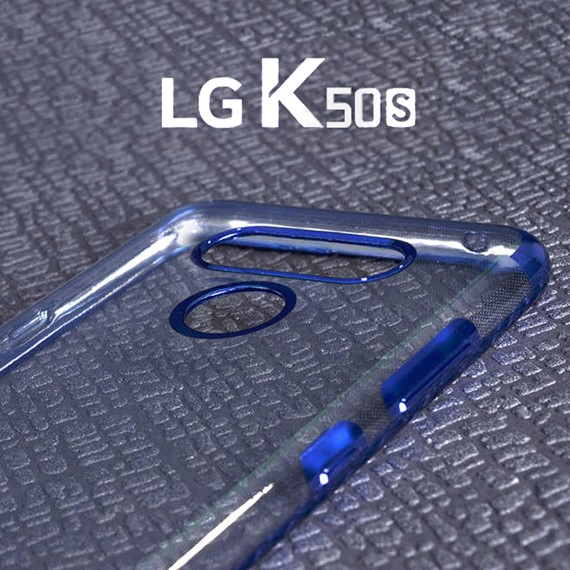 Microsonic LG K50s Kılıf Skyfall Transparent Clear Kırmızı 3