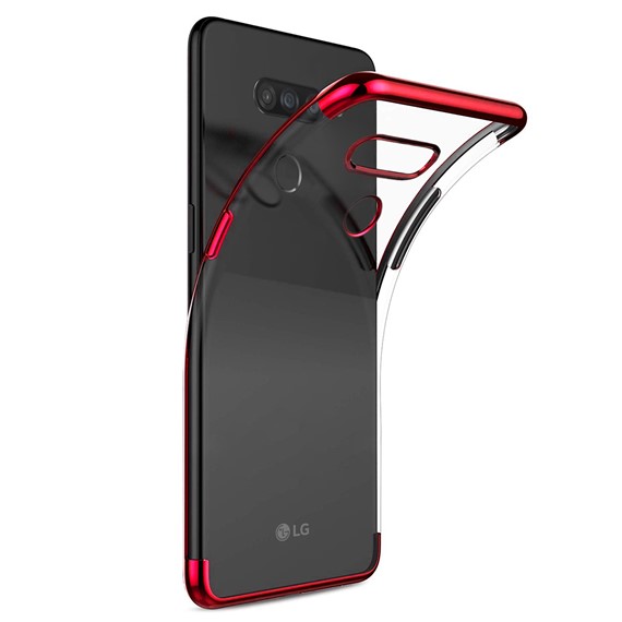 Microsonic LG K50s Kılıf Skyfall Transparent Clear Kırmızı 2