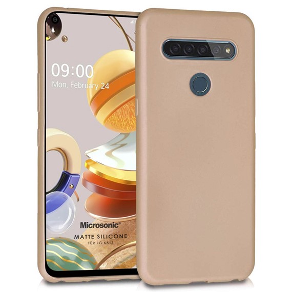 Microsonic Matte Silicone LG K51S Kılıf Gold 1