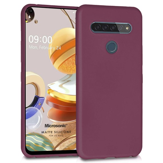 Microsonic Matte Silicone LG K51S Kılıf Mor 1