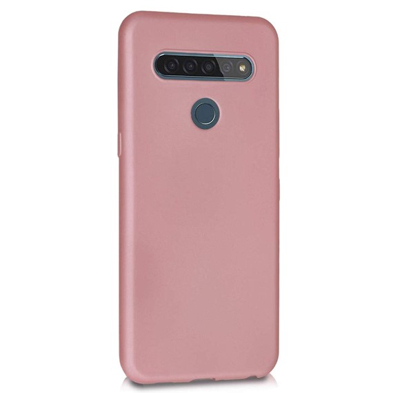 Microsonic Matte Silicone LG K51S Kılıf Rose Gold 2