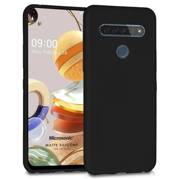 Microsonic Matte Silicone LG K51S Kılıf Siyah 1