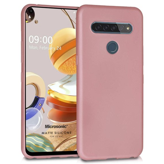 Microsonic Matte Silicone LG K61 Kılıf Rose Gold 1