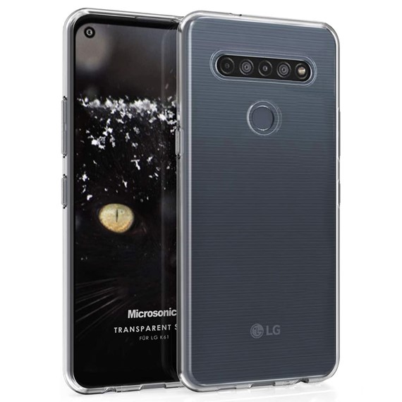 Microsonic LG K61 Kılıf Transparent Soft Beyaz 1