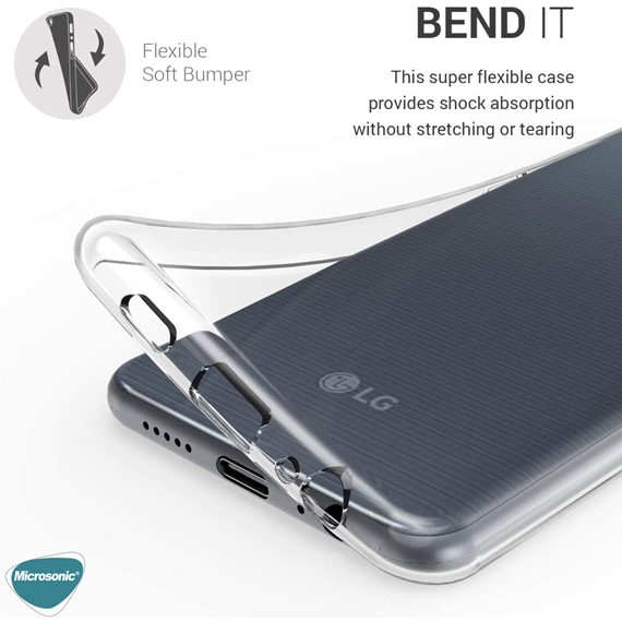 Microsonic LG K61 Kılıf Transparent Soft Beyaz 3
