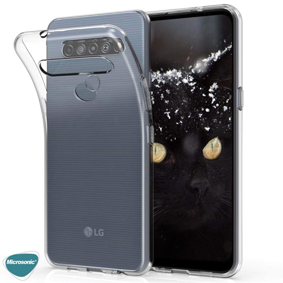 Microsonic LG K61 Kılıf Transparent Soft Beyaz 5