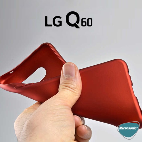 Microsonic Matte Silicone LG Q60 Kılıf Kırmızı 3