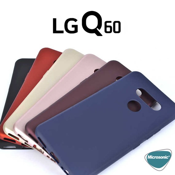 Microsonic Matte Silicone LG Q60 Kılıf Lacivert 5