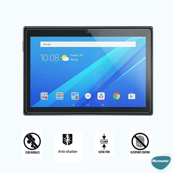 Microsonic Lenovo Tab E10 TB-X104F 10 1 ZA470059TR Tempered Glass Screen Protector 4