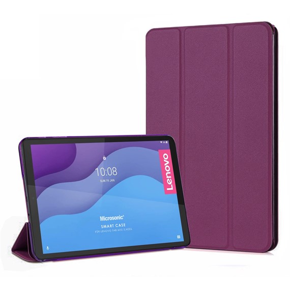 Microsonic Lenovo Tab M10 3 Nesil 10 1 Kılıf TB-328F Slim Translucent Back Smart Cover Mor 1