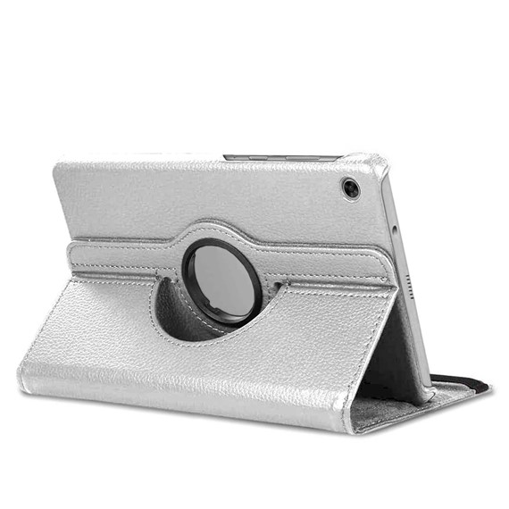 Microsonic Lenovo Tab M10 TB-X505F 10 1 Kılıf ZA4G0072TR 360 Rotating Stand Deri Gümüş 2