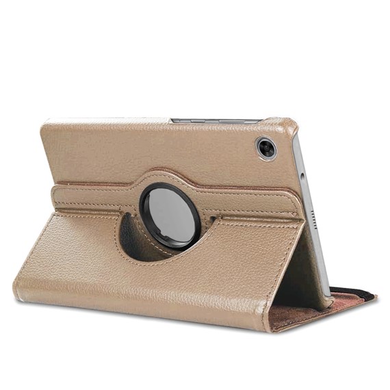 Microsonic Samsung Galaxy Tab A9 Plus Kılıf 360 Rotating Stand Deri Gold 2