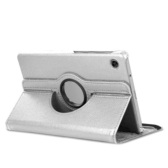 Microsonic Lenovo Tab M10 TB-X306F 10 1 Kılıf ZA6W0026TR 360 Rotating Stand Deri Gümüş 2