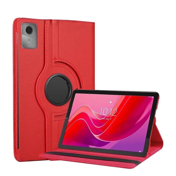 Microsonic Lenovo Tab M11 Kılıf 360 Rotating Stand Deri Kırmızı 1