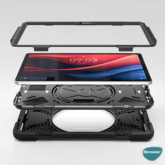 Microsonic Lenovo Tab M11 Kılıf Heavy Defender Siyah 4