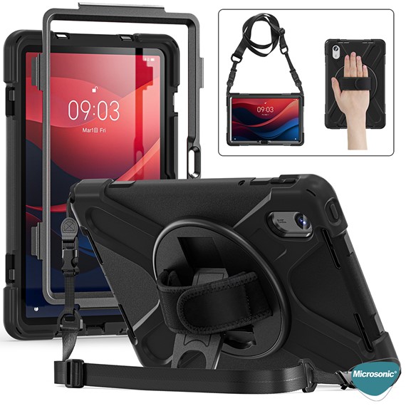 Microsonic Lenovo Tab M11 Kılıf Heavy Defender Siyah 5