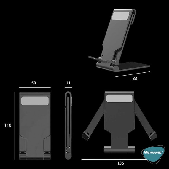 Microsonic Katlanabilir Masaüstü Telefon Tutucu Stand Beyaz 5