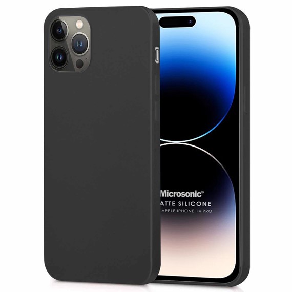 Microsonic Matte Silicone Apple iPhone 14 Pro Kılıf Siyah 1