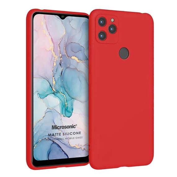 Microsonic Matte Silicone General Mobile GM 22 Kılıf Kırmızı 1