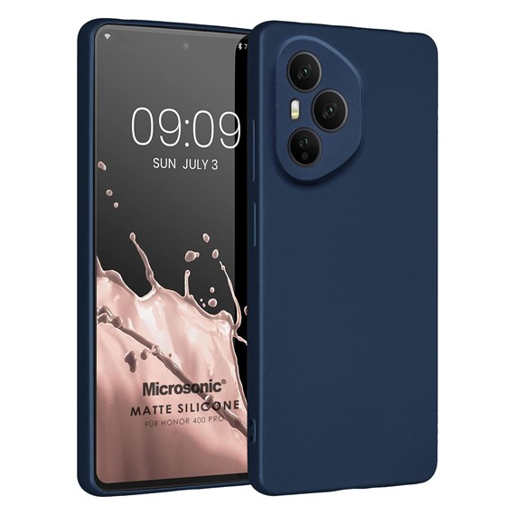 Microsonic Matte Silicone Honor 400 Pro Kılıf Lacivert 1