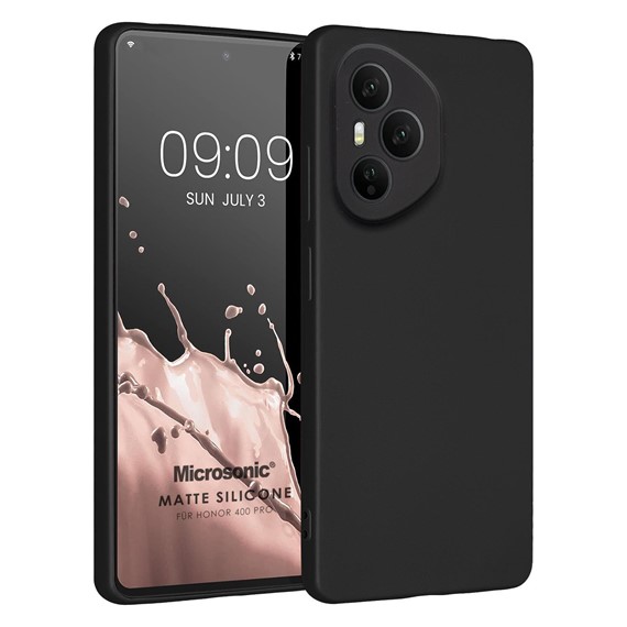 Microsonic Matte Silicone Honor 400 Pro Kılıf Siyah 1