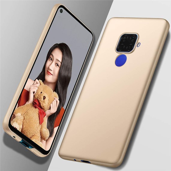 Microsonic Matte Silicone Huawei Mate 30 Lite Kılıf Gold 5