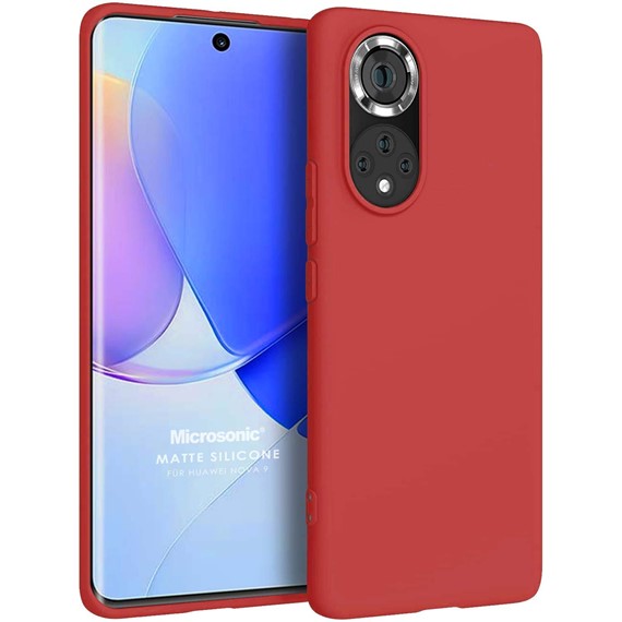 Microsonic Matte Silicone Huawei Nova 9 Kılıf Kırmızı 1