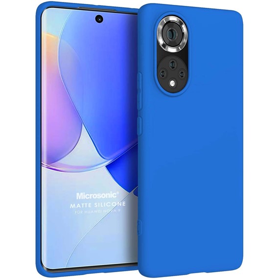 Microsonic Matte Silicone Huawei Nova 9 Kılıf Mavi 1