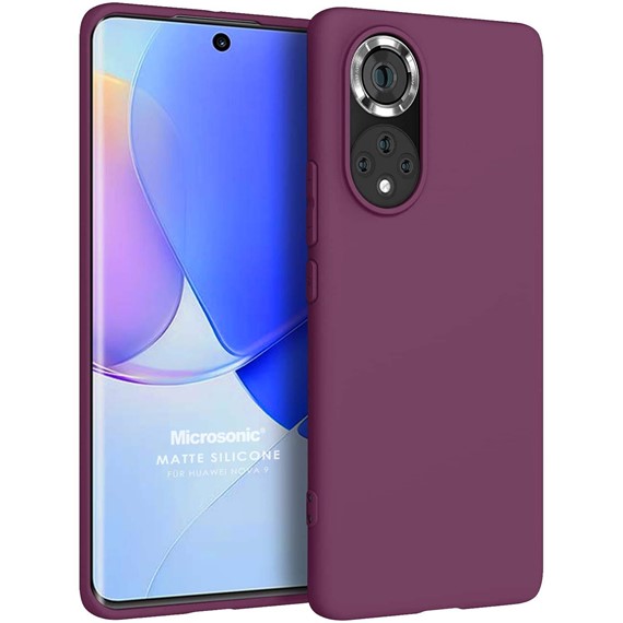 Microsonic Matte Silicone Huawei Nova 9 Kılıf Mor 1