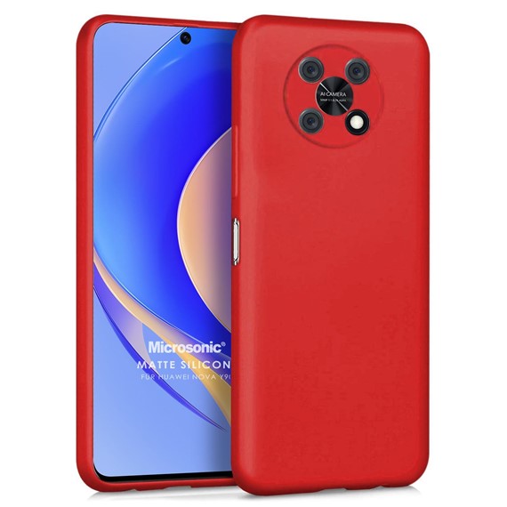 Microsonic Matte Silicone Huawei Nova Y90 Kılıf Kırmızı 1