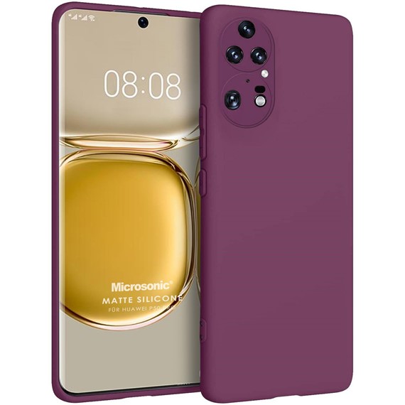 Microsonic Matte Silicone Huawei P50 Pro Kılıf Mor 1