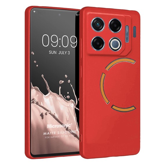 Microsonic Matte Silicone Infinix GT 20 Pro Kılıf Kırmızı 1