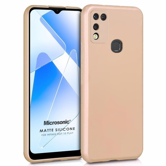 Microsonic Matte Silicone Infinix Hot 11 Play Kılıf Gold 1