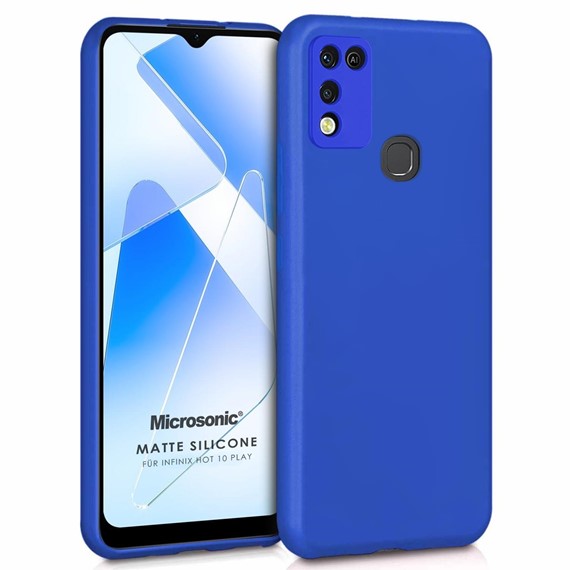 Microsonic Matte Silicone Infinix Hot 10 Play Kılıf Mavi 1