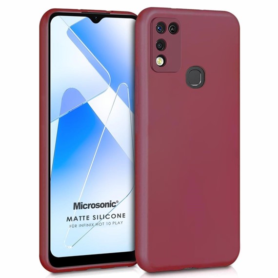 Microsonic Matte Silicone Infinix Hot 10 Play Kılıf Mor 1