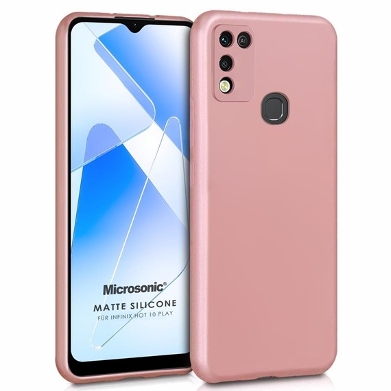 Microsonic Matte Silicone Infinix Hot 10 Play Kılıf Rose Gold 1