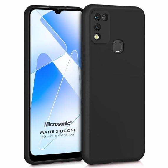 Microsonic Matte Silicone Infinix Hot 11 Play Kılıf Siyah 1