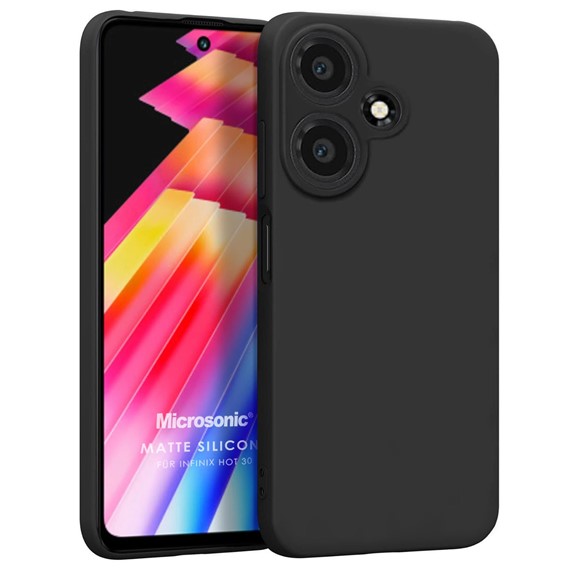 Microsonic Matte Silicone Infinix Hot 30 4G Kılıf Siyah 1