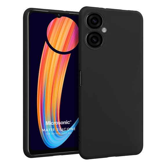 Microsonic Matte Silicone Infinix Hot 30i Kılıf Siyah 1