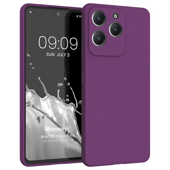 Microsonic Matte Silicone Infinix Hot 40 Pro Kılıf Mor 1