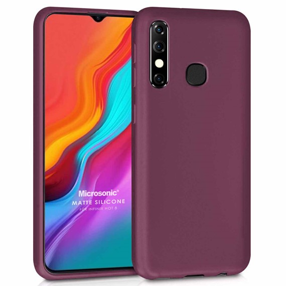 Microsonic Matte Silicone Infinix Hot 8 Kılıf Mor 1