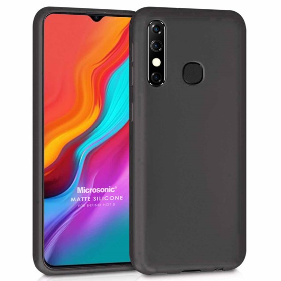 Microsonic Matte Silicone Infinix Hot 8 Kılıf Siyah 1