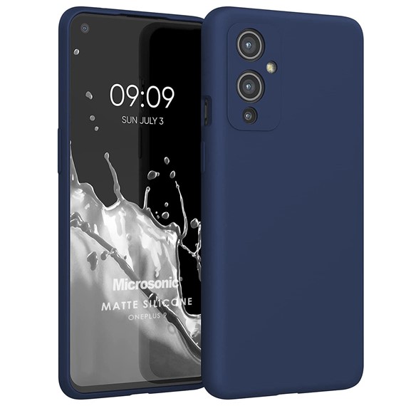 Microsonic Matte Silicone OnePlus 9 Kılıf Lacivert 1