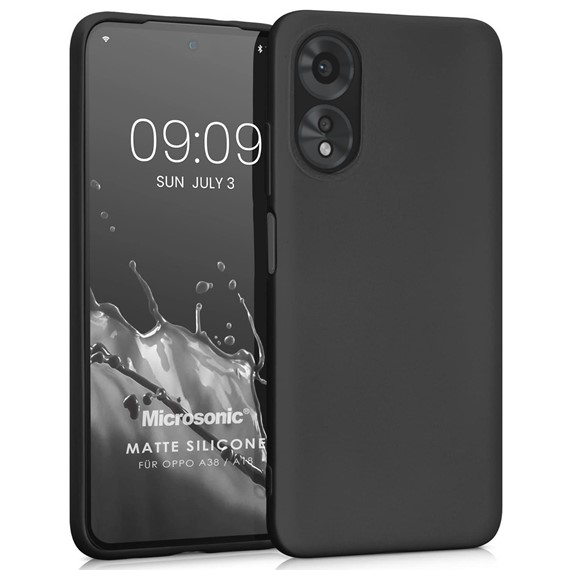Microsonic Matte Silicone Oppo A18 Kılıf Siyah 1